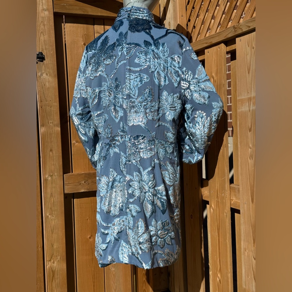 🆕 SIMKHAI 🧿 NWOT Halen Draped Velvet Mini Dress, Celestial Blue - Sz US 14 - Picture 6 of 16